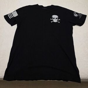 Grunt Style Black Short Sleeve Tee with White Accents